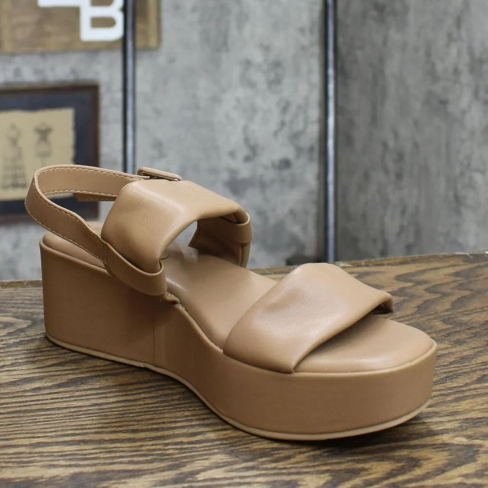 NEW A New Day Women's Esperanza Wide Width Wedge Heels Taupe Brown 8W - Picture 5 of 7